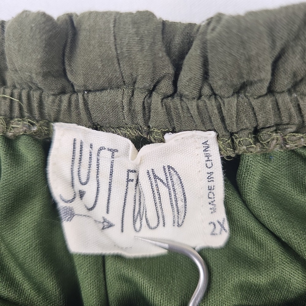 Just Found Women's Size 2X Shift Dress Olive Green Peasant Embroidered  Boho - Picture 3 of 11